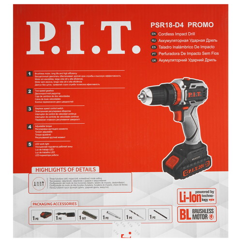 Купить Дрель-шуруповерт P.I.T. PSR18-D4 Promo  9040279. Характеристики, отзывы и цены в Донецке