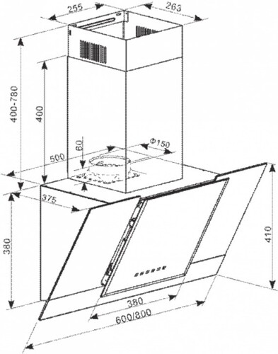Купить Вытяжка наклонная Kaiser AT 6438 FW Eco белый/белый  8119325. Характеристики, отзывы и цены в Донецке