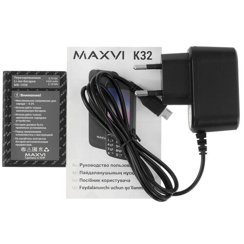 Купить Сотовый телефон Maxvi K32 черный  9927347. Характеристики, отзывы и цены в Донецке