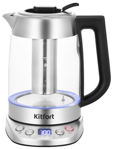 Купить Электрочайник Kitfort КТ-6796 серый  9285141. Характеристики, отзывы и цены в Донецке