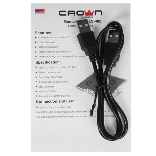 Купить Охлаждающая подставка Crown CMLS-402 черный  4775606. Характеристики, отзывы и цены в Донецке