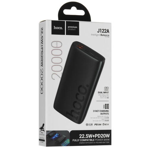 Купить Портативный аккумулятор Hoco J122A черный  5493643. Характеристики, отзывы и цены в Донецке