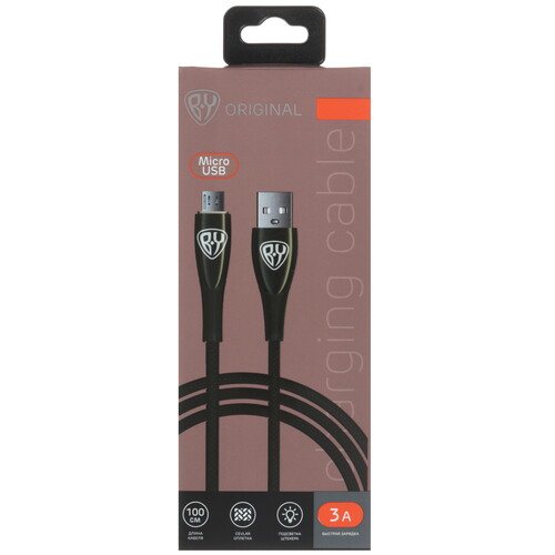 Купить Кабель круглый BY micro USB - USB 2.0 Type-A зеленый 1 м  5482271. Характеристики, отзывы и цены в Донецке