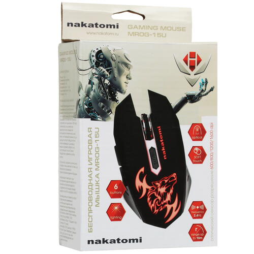 Купить Мышь беспроводная Nakatomi MROG-15U  черный  9904193. Характеристики, отзывы и цены в Донецке