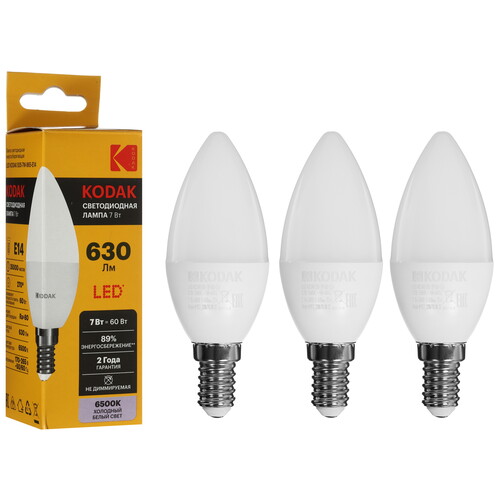 Купить Комплект светодиодных ламп Kodak B35-7W-865-E14  9305916. Характеристики, отзывы и цены в Донецке
