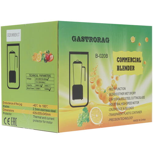 Купить Блендер стационарный GASTRORAG B-020B черный  8107630. Характеристики, отзывы и цены в Донецке