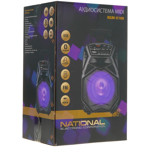 Купить Портативная аудиосистема National NSM-V100, черный  4880607. Характеристики, отзывы и цены в Донецке