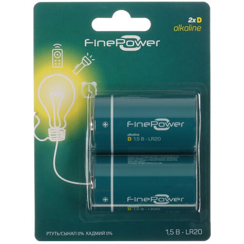 Купить Батарейка FinePower D / D (LR20/R20/ER34615)  5090051. Характеристики, отзывы и цены в Донецке