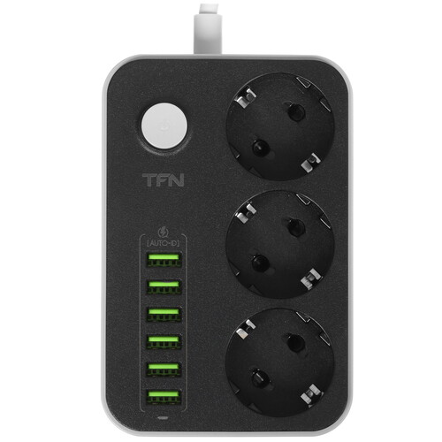 Купить Сетевой фильтр TFN POWER 7 черный  9139934. Характеристики, отзывы и цены в Донецке