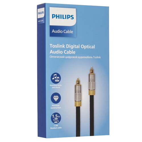 Купить Кабель оптический  Philips ODT Toslink - ODT Toslink черный  5604566. Характеристики, отзывы и цены в Донецке