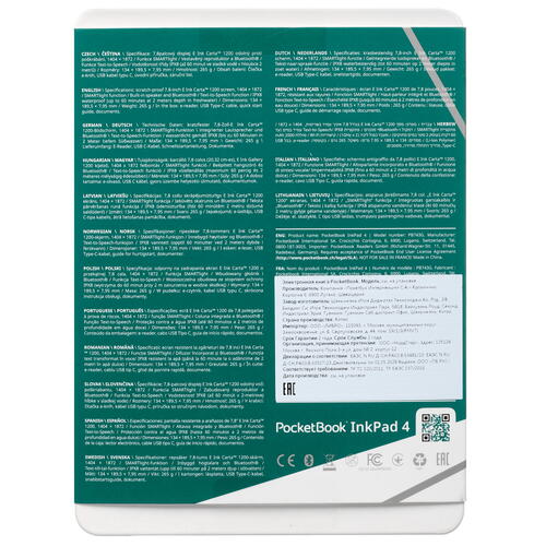 Купить 7.8" Электронная книга PocketBook InkPad 4 черный  5430450. Характеристики, отзывы и цены в Донецке