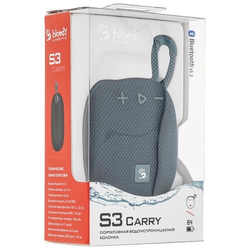 Купить Портативная колонка A4Tech Bloody S3, синий  5438026. Характеристики, отзывы и цены в Донецке