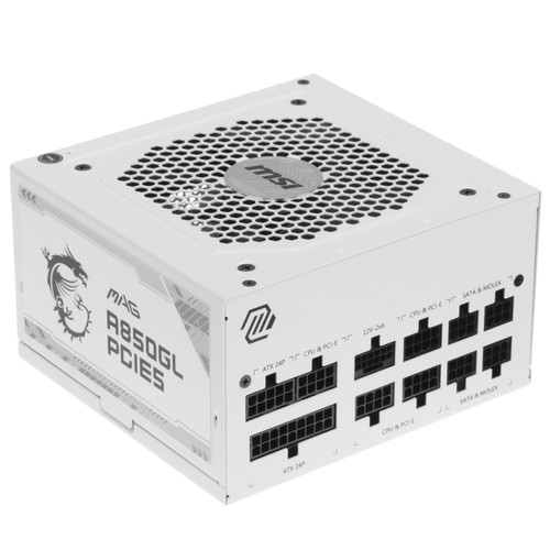 Купить Блок питания MSI MAG A850GL PCIE5 [306-7ZP8A24-CE0] белый  5449948. Характеристики, отзывы и цены в Донецке