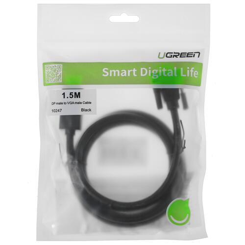 Купить Кабель однонаправленный Ugreen DisplayPort - VGA, 1.5 м  4714106. Характеристики, отзывы и цены в Донецке