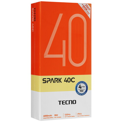 Купить 6.67" Смартфон Tecno SPARK 40C 256 ГБ черный  5632982. Характеристики, отзывы и цены в Донецке