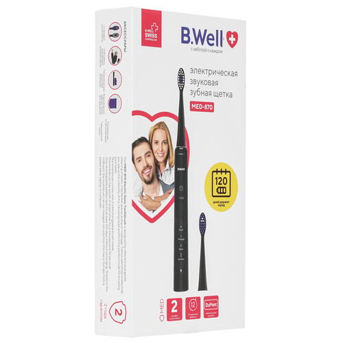Купить Электрическая зубная щетка B.Well MED-870 черный  9053769. Характеристики, отзывы и цены в Донецке