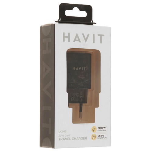 Купить Сетевое зарядное устройство HAVIT UC303 черный  9282093. Характеристики, отзывы и цены в Донецке