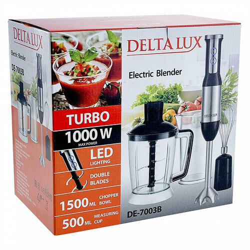 Купить Блендер погружной Delta LUX DE-7003B черный  5354871. Характеристики, отзывы и цены в Донецке