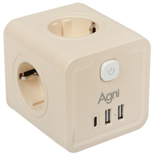 Купить Разветвитель AGNI TP-WJ3U4E-C бежевый  9289376. Характеристики, отзывы и цены в Донецке