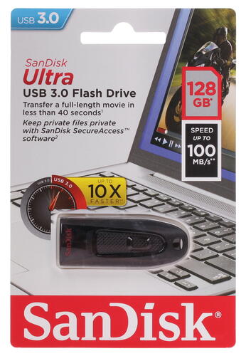Купить Память USB Flash 128 ГБ SanDisk Ultra [SDCZ48-128G-U46]  1037937. Характеристики, отзывы и цены в Донецке
