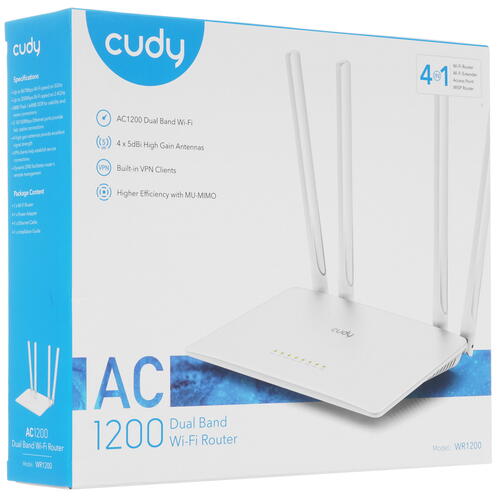 Купить Wi-Fi роутер Cudy WR1200  9046052. Характеристики, отзывы и цены в Донецке