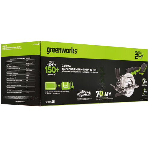 Купить Пила дисковая Greenworks G24MCS  9305476. Характеристики, отзывы и цены в Донецке