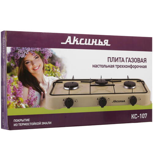 Купить Газовая плитка АКСИНЬЯ КС-107 бежевый  5349433. Характеристики, отзывы и цены в Донецке