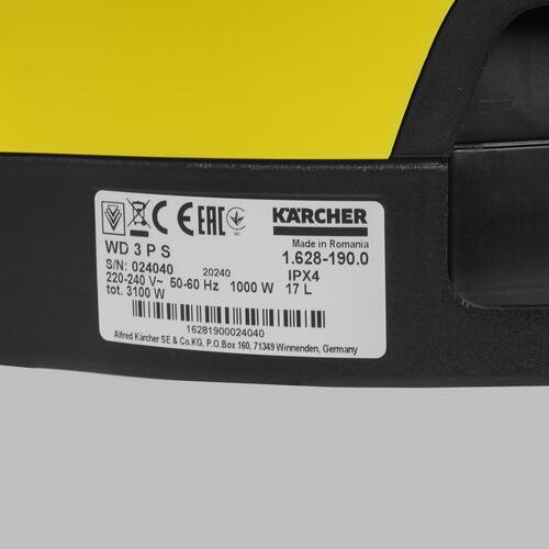 Купить Хозяйственный пылесос  Karcher WD 3 PS V-17/4/20  5370594. Характеристики, отзывы и цены в Донецке