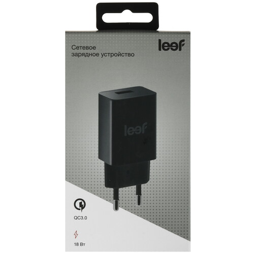 Купить Сетевое зарядное устройство Leef LF-AC-USBAQC18 черный  5620123. Характеристики, отзывы и цены в Донецке