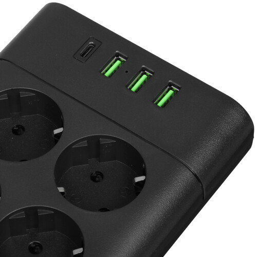 Купить Сетевой фильтр AGNI TP-FA4U8E-C черный  9289258. Характеристики, отзывы и цены в Донецке