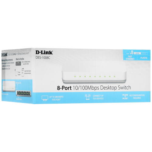 Купить Коммутатор D-Link DES-1008C/B1  5335939. Характеристики, отзывы и цены в Донецке
