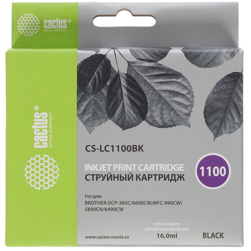 Купить Картридж Cactus CS-LC1100BK черный  7974810. Характеристики, отзывы и цены в Донецке