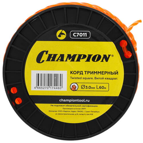 Купить Леска для триммеров Champion Twisted Square C7011  1216086. Характеристики, отзывы и цены в Донецке