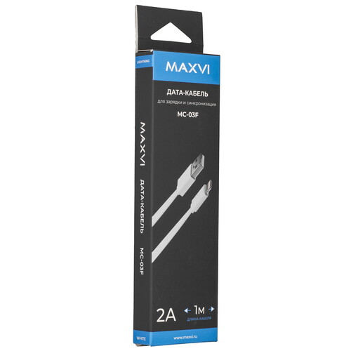 Купить Кабель плоский Maxvi Lightning 8-pin - USB 2.0 Type-A белый 1 м  9087703. Характеристики, отзывы и цены в Донецке