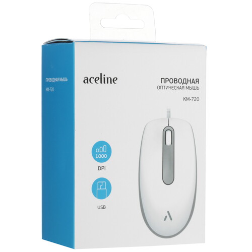Купить Мышь проводная Aceline KM-720  белый  5457987. Характеристики, отзывы и цены в Донецке