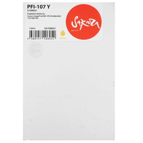 Купить Картридж Sakura 6708B001 (PFI-107 Y) желтый  9159376. Характеристики, отзывы и цены в Донецке