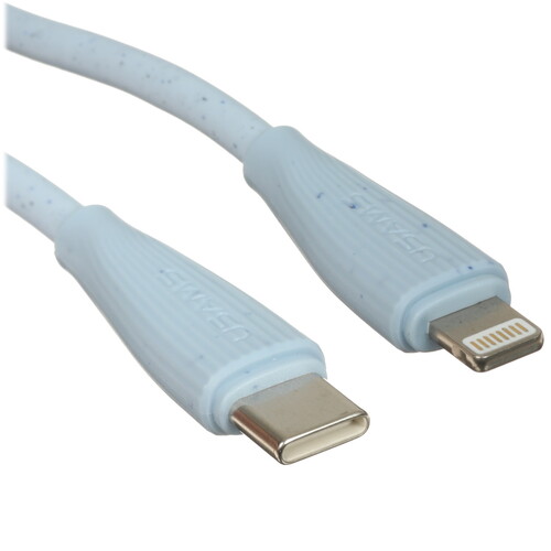 Купить Кабель круглый USAMS Lightning 8-pin - USB Type-C голубой 1 м  5480375. Характеристики, отзывы и цены в Донецке