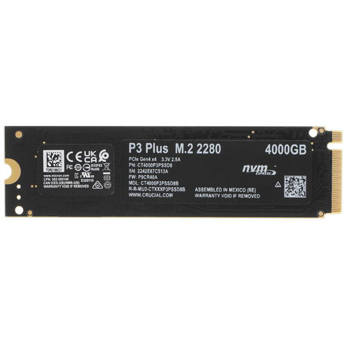 Купить 4000 ГБ M.2 NVMe накопитель Crucial P3 Plus [CT4000P3PSSD8]  5045160. Характеристики, отзывы и цены в Донецке