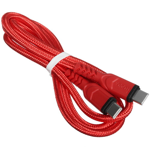 Купить Кабель круглый Hoco USB Type-C - USB Type-C красный 1 м  9238201. Характеристики, отзывы и цены в Донецке