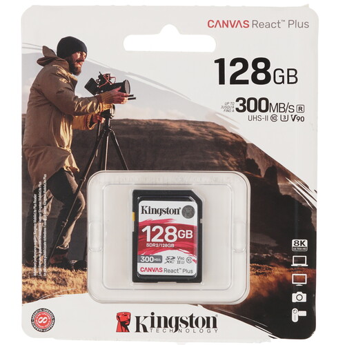 Купить Карта памяти Kingston Canvas React Plus SDXC 128 ГБ  9049561. Характеристики, отзывы и цены в Донецке