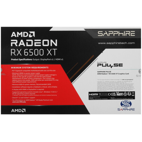 Купить Видеокарта Sapphire AMD Radeon RX 6500 XT PULSE OC  5481526. Характеристики, отзывы и цены в Донецке