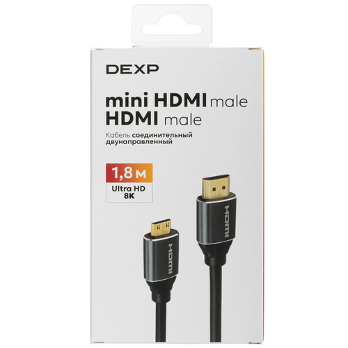 Купить Кабель  DEXP HDMI - mini HDMI, 1.8 м  5453920. Характеристики, отзывы и цены в Донецке