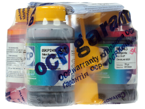 Купить Чернила водорастворимые, пигментные OCP (BKP249-C/M/Y343) голубой, желтый, матовый черный, пурпурный  1066219. Характеристики, отзывы и цены в Донецке
