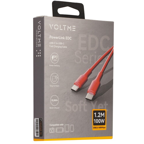 Купить Кабель круглый VOLTME USB Type-C - USB Type-C красный 1.2 м  9210871. Характеристики, отзывы и цены в Донецке