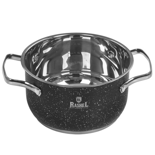 Купить Кастрюля Rashel Стефани R-206v 2.6 л 18 см черный  9321064. Характеристики, отзывы и цены в Донецке