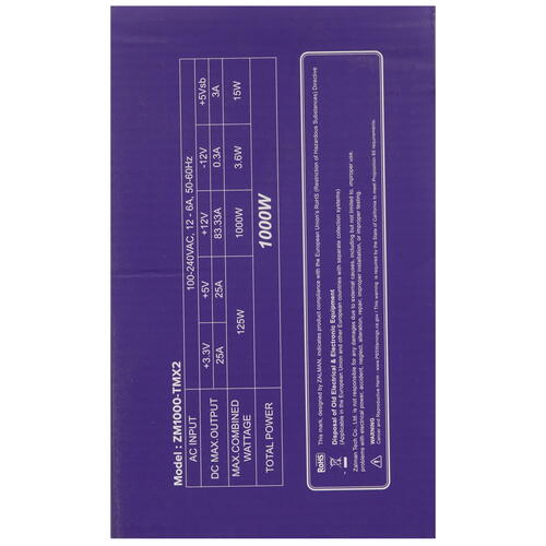 Купить Блок питания ZALMAN TeraMax II 1000W WHITE  5431591. Характеристики, отзывы и цены в Донецке