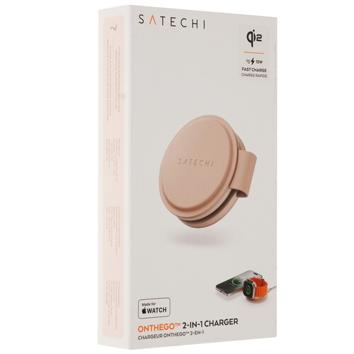 Купить Беспроводное зарядное устройство Satechi OntheGo 2-in-1 Charger розовый  9289902. Характеристики, отзывы и цены в Донецке
