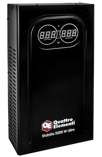 Купить Стабилизатор напряжения QUATTRO ELEMENTI Stabilia 5000 W-Slim  9115108. Характеристики, отзывы и цены в Донецке