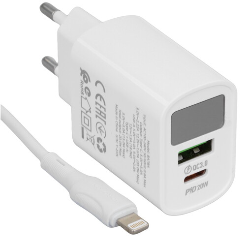 Купить Сетевое зарядное устройство Borofone BA78A белый  5474803. Характеристики, отзывы и цены в Донецке