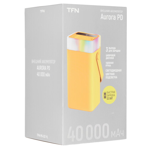 Купить Портативный аккумулятор TFN Aurora PD желтый  9259224. Характеристики, отзывы и цены в Донецке
